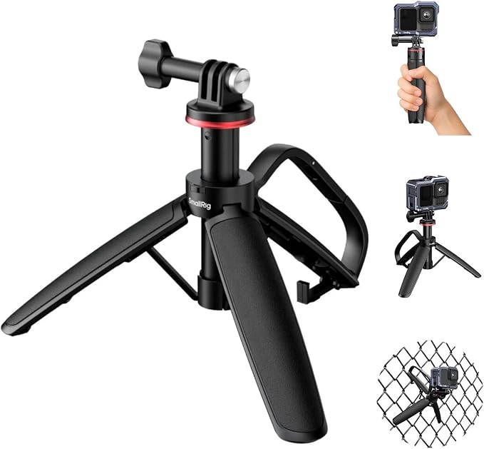 SMALLRIG Portable Action Camera Tripod, 6.5-13.6in Extendable Selfie Stick | Carabiner with Mantis Hook, Mini Table Tripod for DJI Osmo Action 6/5 pro/4, for GoPro 13/12/11, for Insta360 Ace Pro 2 -5568 by SmallRig