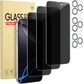 3 Pack Privacy Screen Protector for iPhone 16 Pro Max+3 Pack Camera Lens Protector with Tempered Glass,Touch Sensitive and Case Friendly by Cutebe