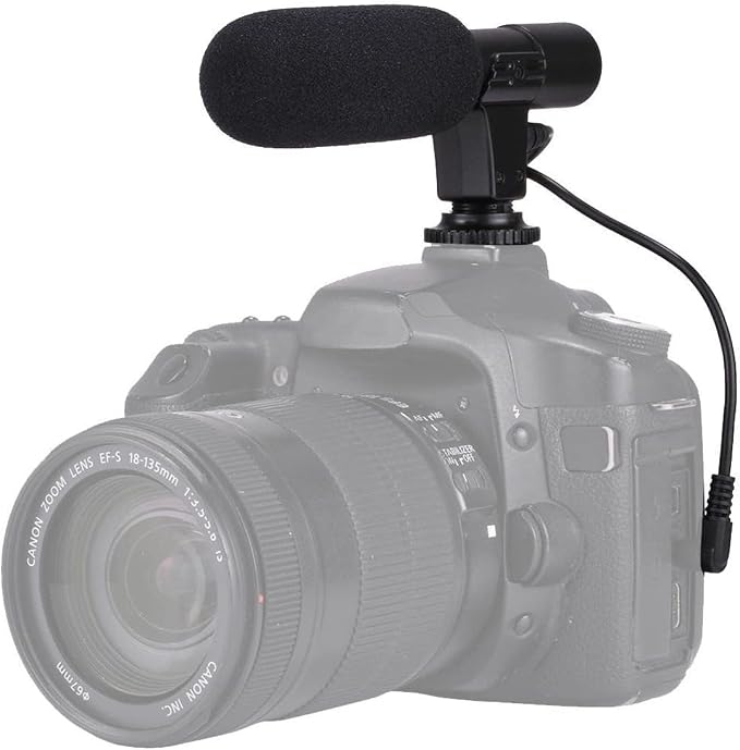 Acuvar Mini Shotgun Microphone for Camera & Smartphone, External Camera Mic for DSLR, Camcorder & Phone, 3.5mm Plug, Vlogging & YouTube by Acuvar