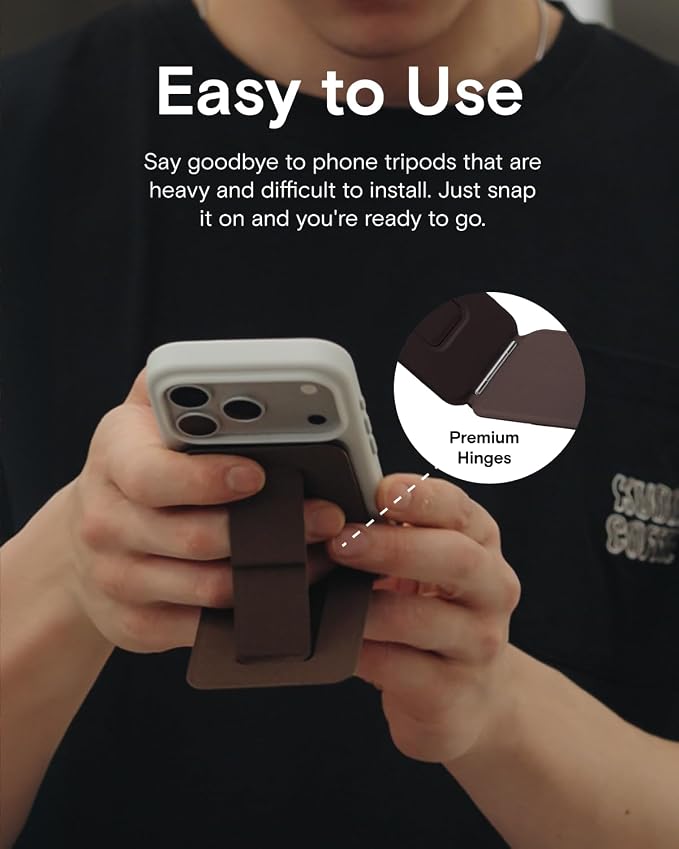 MOFT Phone Tripod Stand, Portable Selfie Stick for iPhone | MOVAS-E- Coffee Leather | Mulit-Angle | Pocket Size | Magsafe Compatible | Easy to Charge | Stylish |For Content Creators - Image 7