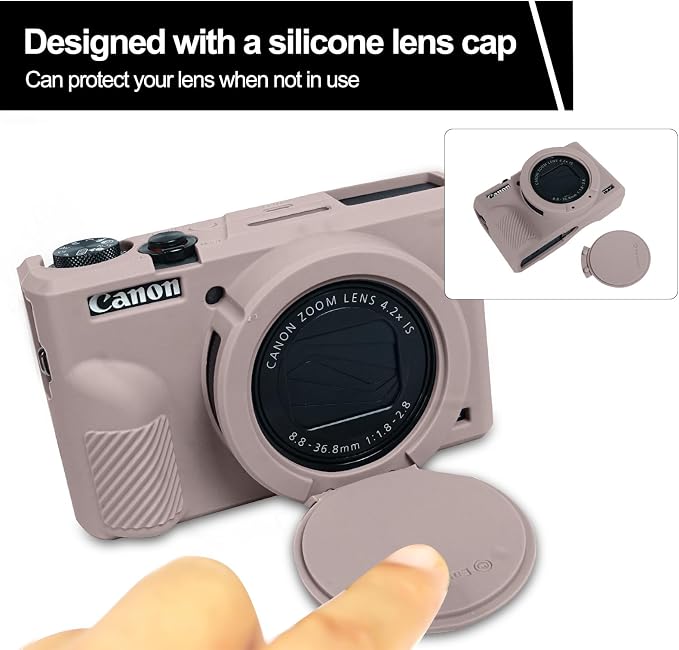 Easy Hood Camera Case Cover for Canon Powershot G7X Mark III(Tiffany Pink) | With Removable Lens Cover,Soft Silicone Protective Case,Anti-Scratch,Slim Fit,Enhanced Grip,Lightweight Camera Accessories - Image 3