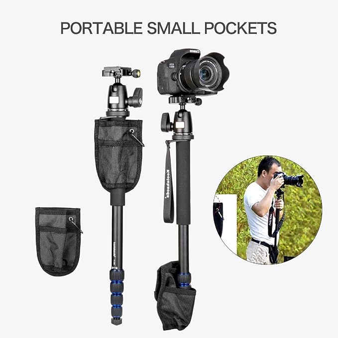 Koolehaoda 69" Aluminum Monopod with Tripod Base & Ball Head for DSLR | 3-Feet Support Stand, Adjustable Height, for Canon Nikon DSLR Camera, Portable Travel Photography Monopod, Lightweight - Image 9