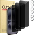 3 Pack Privacy Screen Protector for iPhone 16+3 Pack Camera Lens Protector with Tempered Glass,Touch Sensitive and Case Friendly(iP-16 by Cutebe
