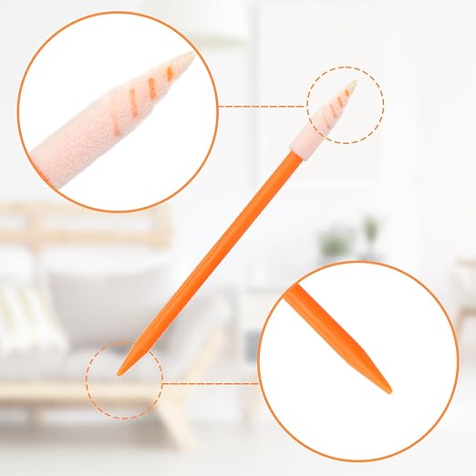 Wellgler's Foam Cleaning Swabs, Multi-Purpose Cleanroom Foam Tip Cleaning Swab Kitip Cleaning Swab Kit (orange100) - Image 2