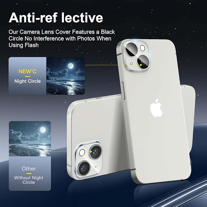 NEW'C 3x Privacy for iPhone 14 Plus Screen Protector (6.7 inches)+ 3x Camera Lens Protector, Sensor Protection,Case Friendly Tempered Glass Film +Dust Plug - Enhanced Privacy Angle of 28 Degrees - Image 5
