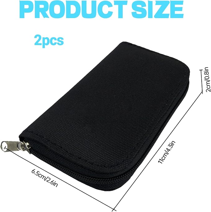 SD Card Holder,SD Card Case,Memory Card Case,SD Card Organizer Storage | Portable 22 SD Card Holder for 18 SD and 4 CF (Black / 22 Slots - 2 Pack) - Image 2