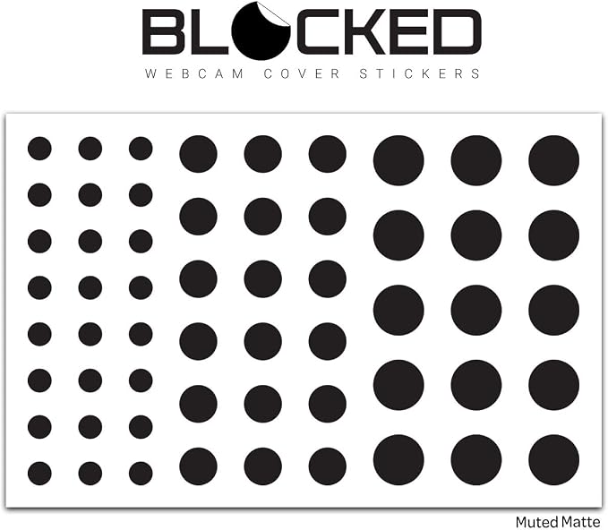 BLOCKED Original Vinyl Webcam Cover Stickers | Restickable & Stackable Privacy Covers | for All Camera-endable Devices | 3-Sizes | 57 Black (Muted Matte) - Image 4