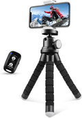 Phone Tripod for iPhone, Flexible Mini Stand with Remote for Recording | Compact flexible tripod with remote, ideal for selfies, video recording, travel and everyday phone support by sensyne