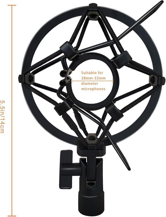 Microphone Shock Mount Mic Holder For Samson Q2U SM58 ATR2100-USB Behringer Xm8500, Mic Clip Holder Mount for Diameter 28mm-32mm Dynamic Microphone Like AT2005-USB PGA48 PGA58, Boseen - Image 7