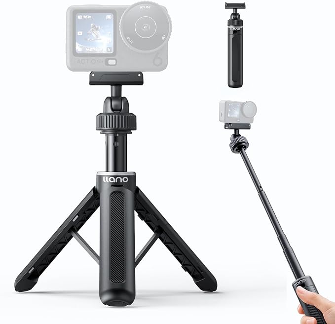 llano 16" Magnetic Action Camera Tripod for DJI Osmo Action 6, Osmo Nano, Mini Tripod with Magsafe Quick Release Adapter, Small Selfie Stick, 360° Ball Head, Portable, Lightweight, Black by TheHorizonofPossibility
