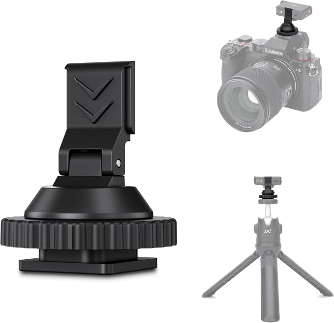 JJC Camera Cold Shoe Mount Adapter for DJI Mic Mini/Mini 2S Receiver | with 1/4" Tripod Screw Hole, Portable & Lightweight, Ideal for Vlogging & Video Recording, Accessories for DJI Mic Mini by JJC