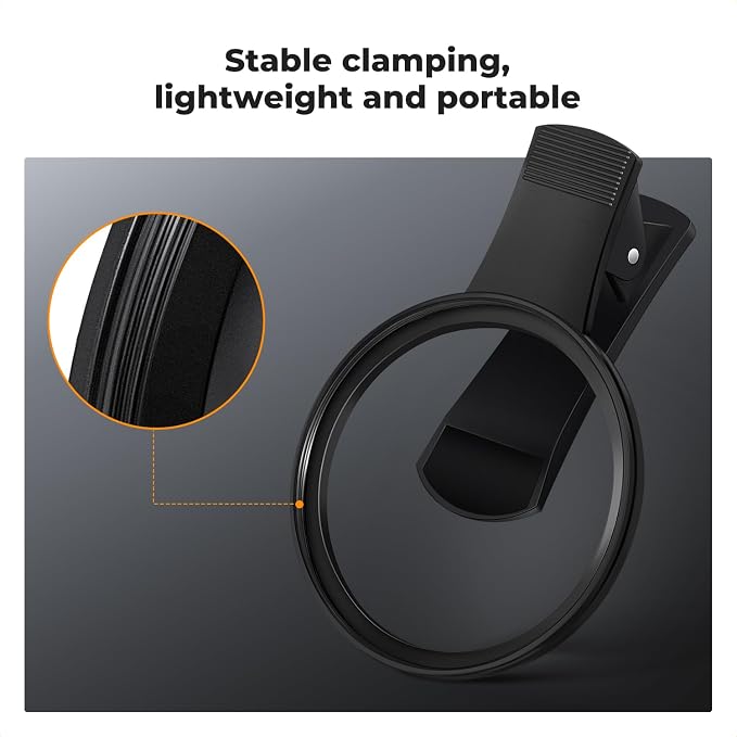 K&F CONCEPT 67mm Clip-on ND2-32 Phone Camera Lens Filter Kit | Multi-Coated Variable Neutral Density Light Reduction Filter Compatible with iPhone 16 15 14 13 12 11, FP101 - Image 5