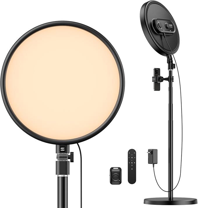 Large Ring Light with 79" Stand, 6500K Professional Full-Screen Big Ring Light with Stand and Phone Holder, Selfie Light with Remote for Studio Video Photography, TikTok, YouTube, Live Stream - Image 8
