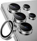 CloudValley for Samsung Galaxy S25 Ultra Camera Lens Protector | 9H Tempered Glass + Aluminum Alloy Individual Lens Protective, [1 Second Installaion] Ultra-HD Glass Cover,Titanium Silver by CloudValley