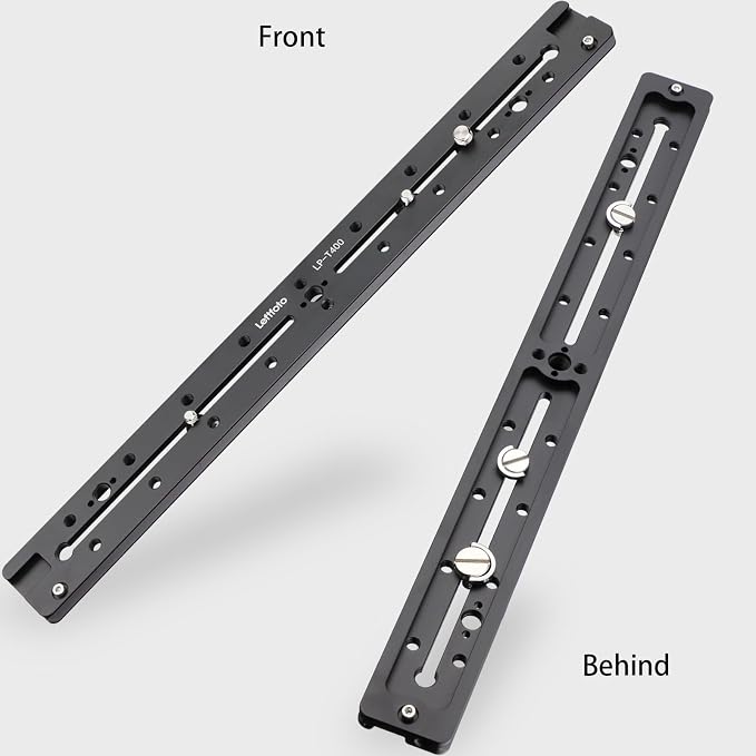 LEFTFOTO 400mm Lengthened Quick Release Double Dovetail Slide Rail Universal QR Plate, with ARRI Locating Hole, 1/4" & 3/8" Threads, Cold Shoe - for DSLR Camera Tripod Ballhead - Image 7