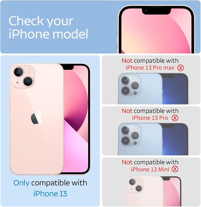3 Pack Privacy Screen Protector for iPhone 13 +3 Pack Camera Lens Protector with Tempered Glass,Sensitive Touch and Screen Protection - Image 2