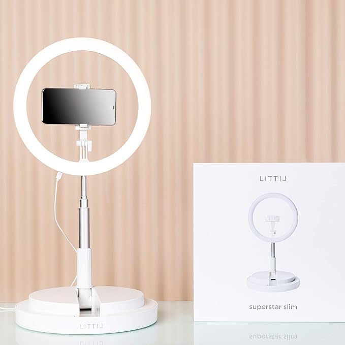 Superstar Slim - 11in Foldable Ring Light with Stand and Phone Holder | Portable for Easy Transport | 3 Adjustable Light Modes | Perfect for Videos, Stories, TikTok - Image 2