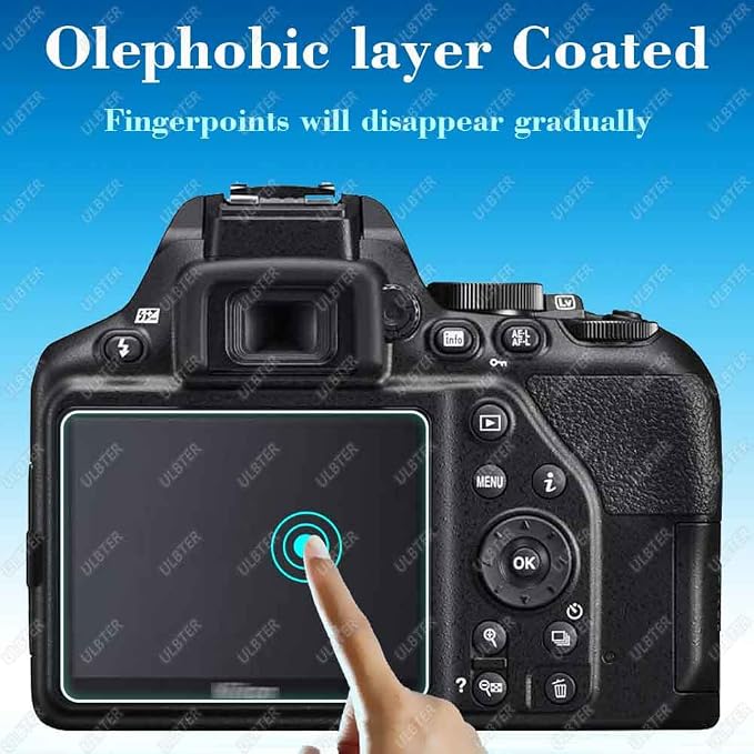ULBTER Screen Protector for Nikon D3500 D3400 D3300 D3200 D3100 [3+2Pack] | Tempered Glass + 2 Hot Shoe Cover 0.3mm 9H Hardness Anti-Scrach Anti-Bubble Anti-Water Anti-Dust - Image 4