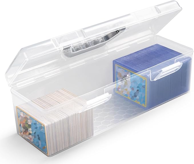 SUNEZLGO Storage Box For Toploader, Trading Card Storage Box Plastic, Playing Card Case, Large For Toploaders 200 Cards 750, Fit For Toploader and Standard Card by SUNEZLGO