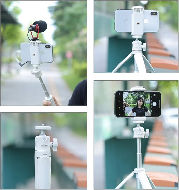ULANZI Extension Pole Tripod Mini Selfie Stick Stand Handle Grip Vlogging | for iPhone 13 Pro Max Smartphone OSMO Pocket 4 3 Canon G7X Mark III Sony RX100 DJI Osmo Nano Luna Cameras White - Image 8