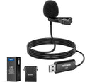 NEEWER USB Lapel Microphone, Plug & Play Mini Omnidirectional Clip On Lavalier Mic with 3.5mm Monitoring Headphones Jack for USB 2.0 Mac Windows PC Laptop Computer YouTube Skype Podcast Gaming, LM2 by Neewer