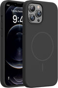 Miracase Silicone & Magnetic for iPhone 12 Pro Max Case, Black Magnetic | Compatible with MagSafe, Soft Microfiber Lining, Premium Silicone Case Shockproof Drop Protection Phone Case for 12 Pro Max by Miracase