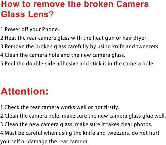 2 Pcs Back Rear Camera Lens Glass Replacement for iPhone XR 6.1 inches with pre-Installed Adhesive and Reparing Toolkit - Image 8