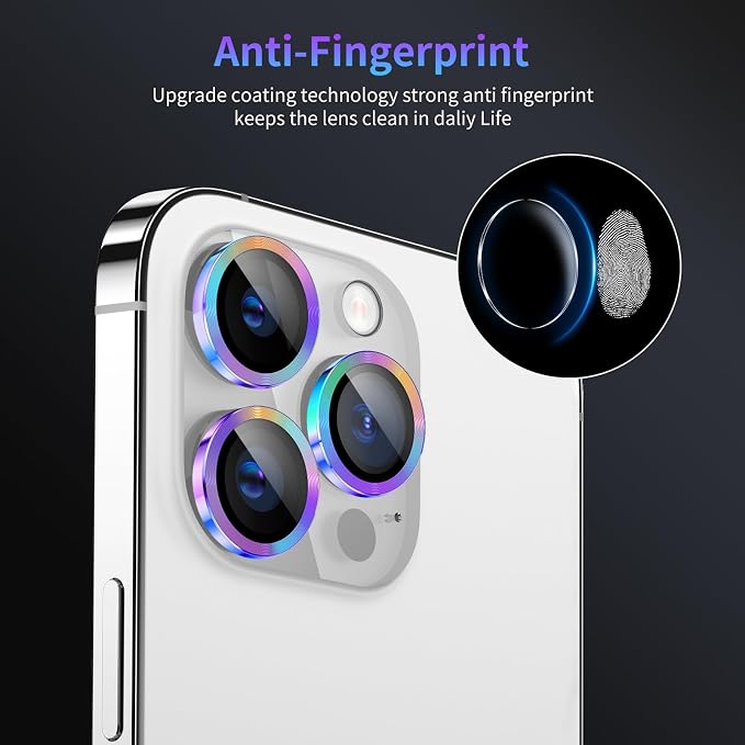 Camera Lens Protector for iPhone 14 Pro/iPhone 14 Pro Max,1 Pack | Tempered Metal Glass Camera Cover, HD Clear Anti-Scratch Lens Screen Protector Film,Case Friendly,Colorful Titanium - Image 6