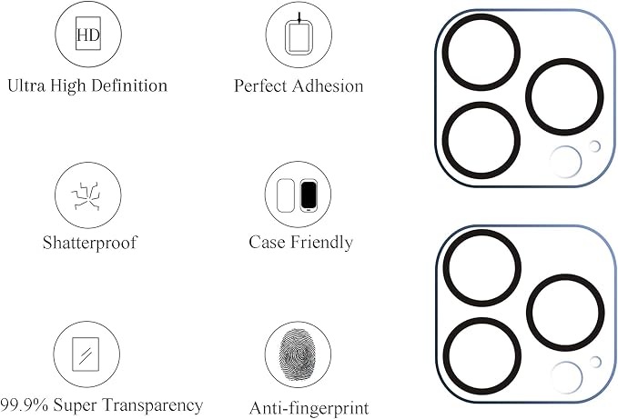 Ailun 2 Pack Camera Lens Protector for iPhone 13 Pro & iPhone 13 Pro Max | Tempered Glass, Ultra HD, Anti-Scratch, Easy to Install, Case Friendly, Does not Affect Night Shots - Image 2