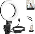 NEEWER Basics 5" LED Desktop Ring Light with Stand, Monitor Clamp, 10W, Compatible with iPhone Desk Computer Laptop Webcam Phone for Selfie Makeup Recording Zoom Video Conference Lighting, Black BR60 by Neewer