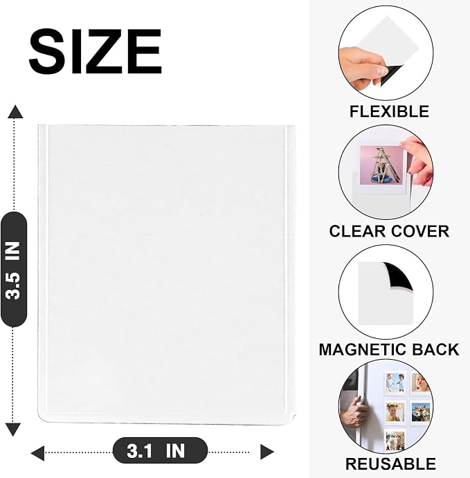 WOGOAZN Magnetic Picture Frame for Fujifilm Instax Square Instant Camera | Square Magnetic Photo Frames for Instax Square SQ40/10/20 Instant Camera 2.9x3.4 Inch Films, frame for fridge, White, 30 Pack - Image 2