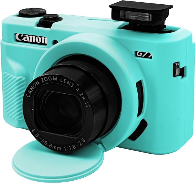 Case with Removable Lens Cover for Canon G7X Mark II/G7XII Camera(Blue) | Soft Silicone Camera Protective Case,Slim Fit,Anti-Scratch,Dustproof,Shockproof,Camera Accessories,For Travel,Daily Use by Unknown