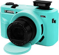 Case with Removable Lens Cover for Canon G7X Mark II/G7XII Camera(Blue) | Soft Silicone Camera Protective Case,Slim Fit,Anti-Scratch,Dustproof,Shockproof,Camera Accessories,For Travel,Daily Use by Unknown