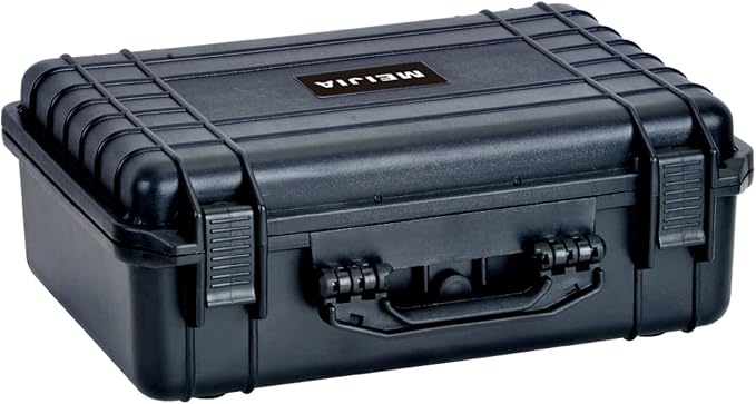 MEIJIA All Weather IP67 Waterproof Hard Camera Case,Hard Protective Case,Hard Case with Customizable Foam,Fit Use of Drones,Camera,Equipments,Pistols(Black,18.5 x14.06x6.93inches) by MEIJIA