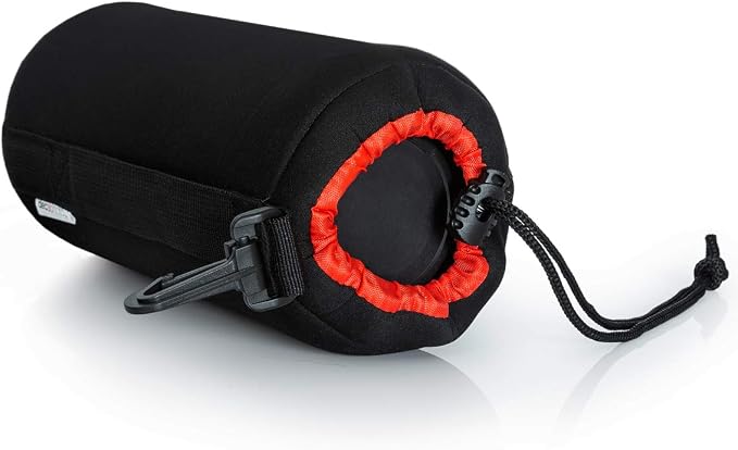 Medium Neoprene Lens Bag Protective Water and Weather Resistant Shock Drop and Scratch Armor Pouch Sleeve Case with Plush Interior, Black - Image 3