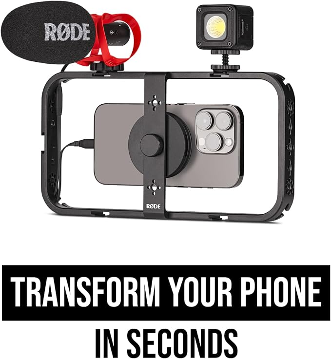 RØDE Phone Cage Magnetic Mobile Filmmaking Cage with 1/4-inch and 3/8-inch Threads and Cold Shoe Mounting Slots (MagSafe Compatible) | Aluminum cage with 5 cold shoe mounts and 33 threads for filmmaking, vlogging and mobile photography - Image 8