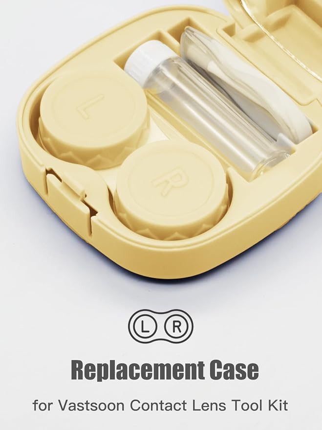 Vastsoon 4 Pack Contact Lens Case, Contact Solution Soaking Case Replacement Kit for Travel, Daily Use (Yellow) - Image 2