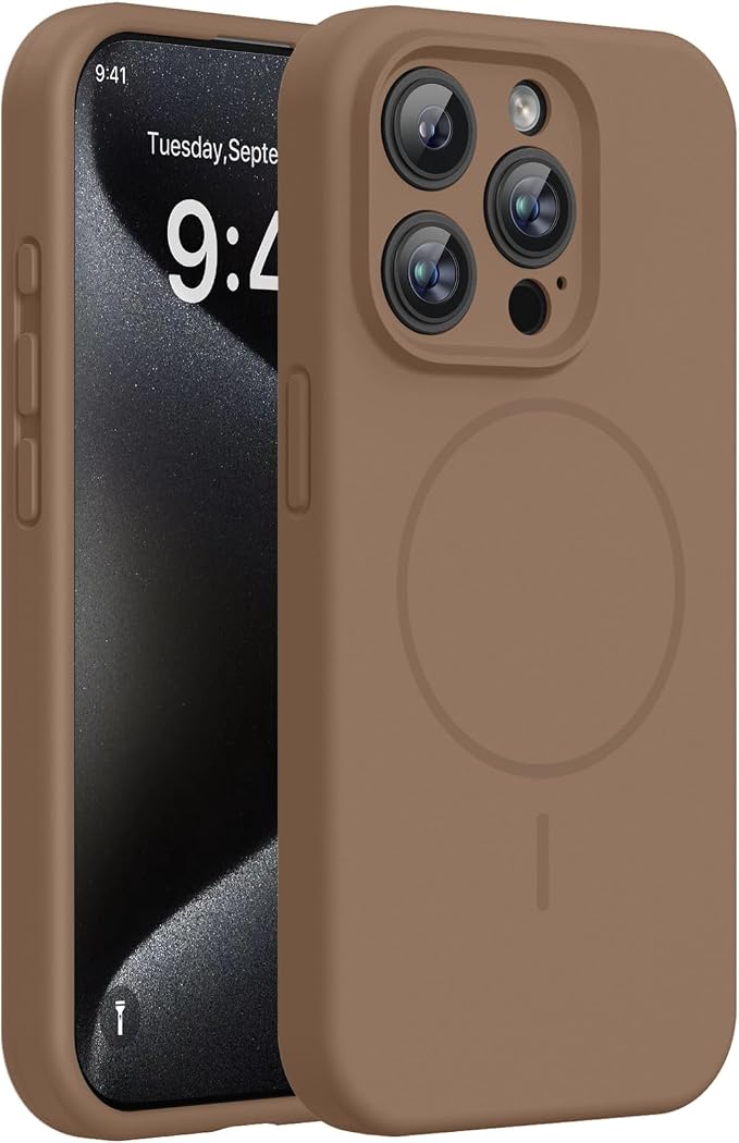 Miracase Magnetic for iPhone 15 Pro Case, Silicone, Soft Microfiber Lining by Miracase