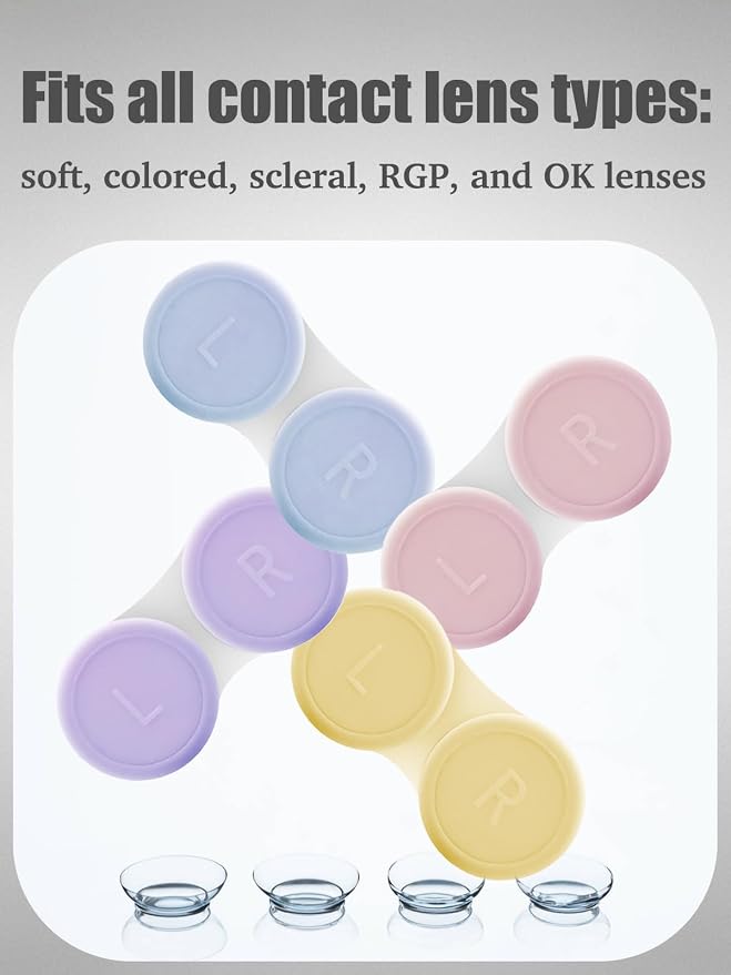 Vastsoon 4 Pack Contact Lens Case, Contact Solution Soaking Case Replacement Kit for Travel, Daily Use (Yellow) - Image 6