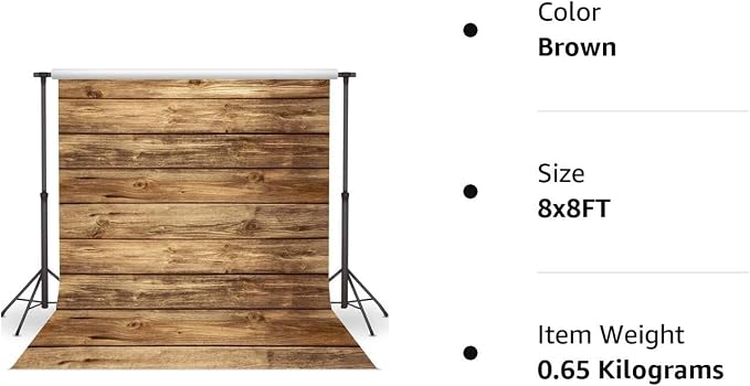 8x8FT Rustic Wood Wall Backdrop Natural Brown Wooden Board Photography Background Baby Shower Birthday Party Cake Table Decoration Banner Backdrops Photo Booth Prop 11839 - Image 8