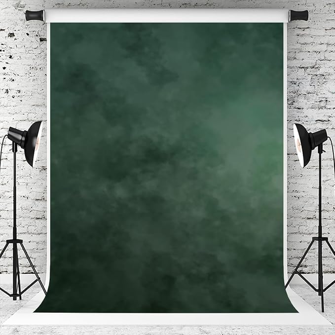 Kate 8×8ft Green Backdrop Abstract Muslin Dark Green Background Gradient Portrait Backdrop for Photographer Headshot Microfiber Photo Studio Props by KateBackdropforPhotography