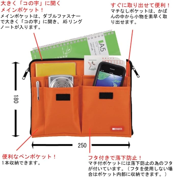 LIHITLAB Bag Laptop Sleeve with Storage Pockets (Bag-in-Bag), 7.1 x 9.8 Inches, Yellow Green (A7553-6) - Image 2