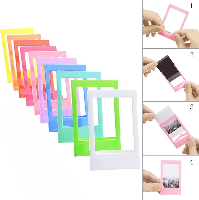 Sunmns Accessories Bundle Kit Compatible with Fujifilm Instax Mini 13 12 11 9 8 90 70 Instant Camera, Include Album, Film Stickers, Photo Frames, Hanging Frame, Strap (Bright Pink) - Image 6