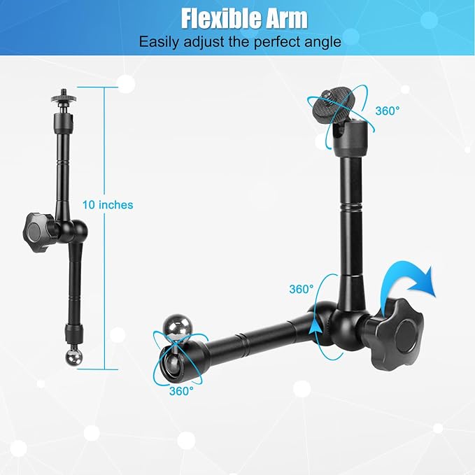 JCWINY Tablet Holder for Mic Stand, Adjustable iPad Mic Stand Mount, Tablet Holder with Clamp Mount for Pole Desk Kitchen Cabinet, Compatible with 4.7 to 12.9" iPad, iPhone, Android Smartphones - Image 5