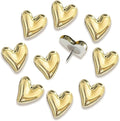 50 pcs of Cute Soft Wooden Board thumbtack with Golden Hearts can be Used for Photo Walls, memos, whiteboards, and Decorative thumbtack (Golden) by SSYHQAX