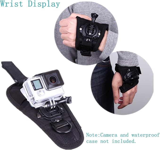 360 Degree Rotation Hand Strap Mount Wrist Strap Belt Compatible with GoPro HERO11 10 9 8 7/AKASO EK7000/Brave 4 8 7 LE/V50X/V50/Dragon Touch/VEMONT/WOLFANG/HLS/Exprotrek/Surfola/Jadfezy | Compatible with GoPro Hero 13 12 11 10 9 8 7/AKASO EK7000/Brave... - Image 2