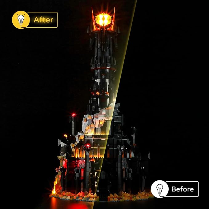 YEABRICKS LED Light Kit for Lego Lord of the Rings Barad-dûr 10333 | Beginner-Friendly DIY LED Light Kit for Lego 10333, Ideal Home Decor & Birthday Gift for Fans (Model Not Included) - Image 6