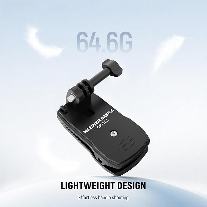 NEEWER Basics Backpack Strap Clip Clamp Mount Holder, Three Prong Adapter Compatible with GoPro Hero Insta360 DJI AKASO Action Camera Accessories for POV Video Recording, GP-102 - Image 4
