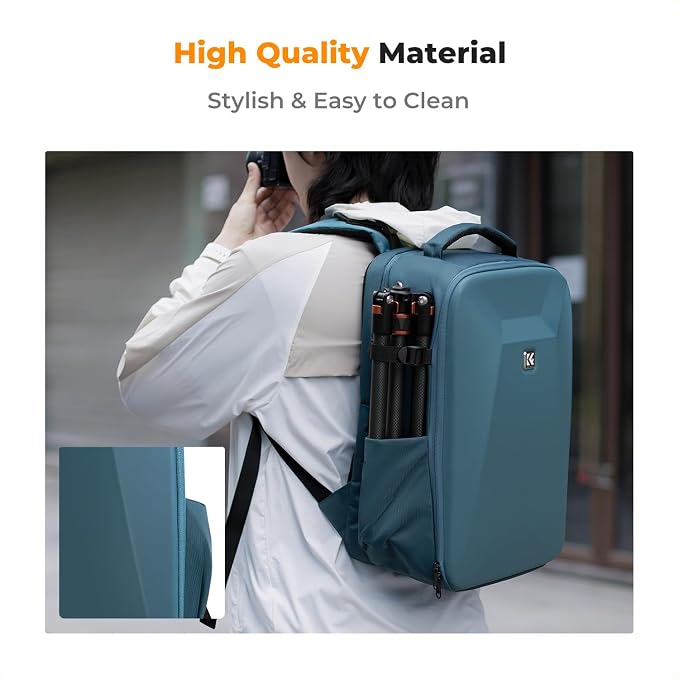 K&F CONCEPT Camera Backpack,Hardshell Photography DSLR Camera Bag | 15-15.6 Inch Laptop Compartment, Waterproof, Hard Shell Camera Case, Compatible with Canon/Nikon/Sony/DJI Mavic Drone, B07 - Image 6