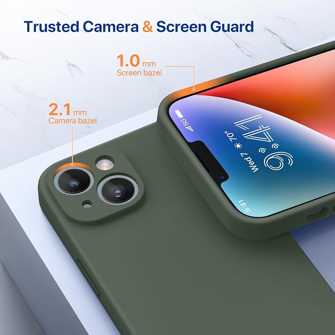 Miracase Silicone for iPhone 14 Case, Dark Green | Soft Anti-Scratch Microfiber Lining, Premium Silicone Cover Shockproof Drop Protection Phone Case for 14 - Image 5